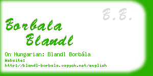 borbala blandl business card