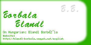 borbala blandl business card